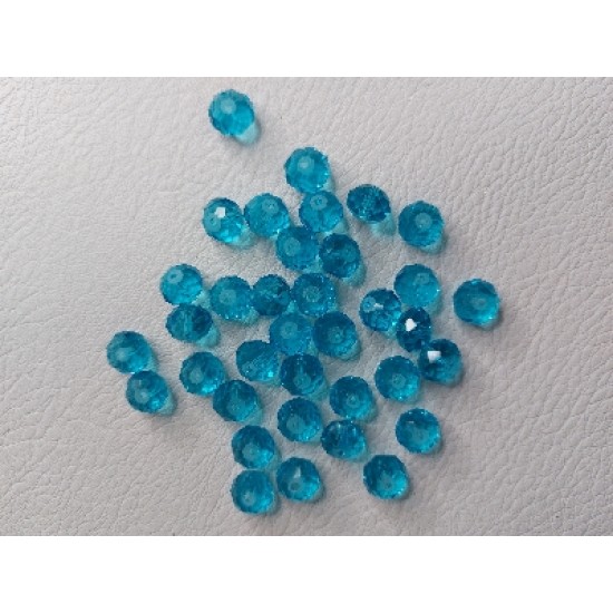 Бусины стеклянные, прозрачные, на леске "Rondelle" 10 мм голубой, цена за 10 шт